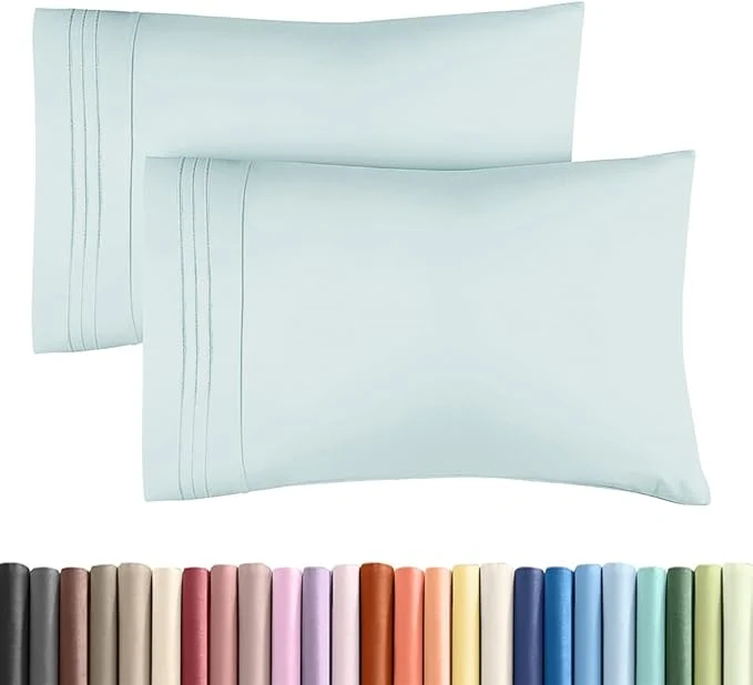 Professional Standard Pillow Cases Set of 2 – Ultra-Soft Hotel Quality Pillowcase Covers – Comfy amp Wrinkle – Stain and Fade Resistant – Machine Washable Pillow Protectors – 2 Piece Set – Standard Sky Blue Fashionable