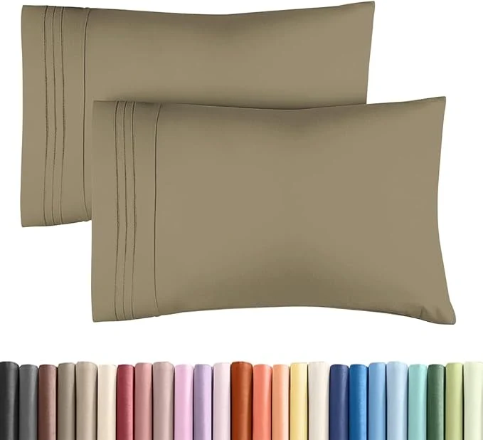 Fine Crafted King Standard Pillow Cases Set of 2 – Ultra-Soft Hotel Quality Pillowcase Covers – Comfy Cozy amp Fade – Wrinkle Resistant – Machine Washable Pillow Protectors – 2 Piece Set – Khaki Responsible