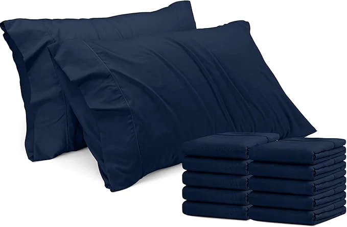 Original Utopia Bedding Queen Pillow Cases – 12 Pack – Envelope Closure – Soft Brushed Microfiber Fabric – Shrinkage and Fade Resistant Pillow Covers Queen Size 20 X 30 Inches Queen Navy High-Quality