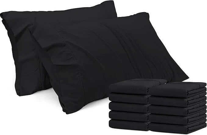Reliable Utopia Bedding Queen Pillow Cases – 12 Pack – Envelope Closure – Soft Brushed Microfiber Fabric – Shrinkage and Fade Resistant Pillow Covers Queen Size 20 X 30 Inches Queen Black Innovative
