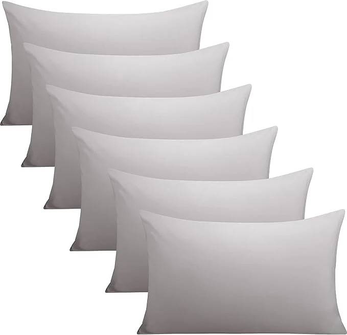 Fine Crafted FLXXIE 6 Pack Microfiber Queen Pillowcases Ultra Soft and Wrinkle Fade Resistant Pillow Cases with Envelope Closure 20×30 Inches Smoky Grey Proven
