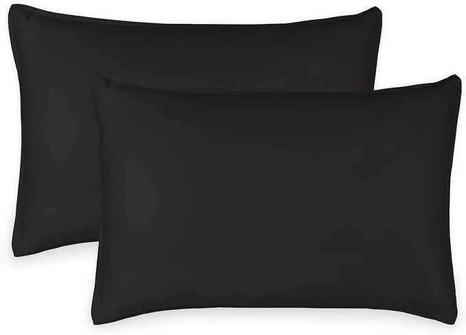 Fine Crafted Queen Pillowcases by Pure Bamboo Organic Viscose Derived from Bamboo Luxuriously Soft amp Cooling Double Stitching Envelope Closure 2 Queen Pillowcases Black Secure