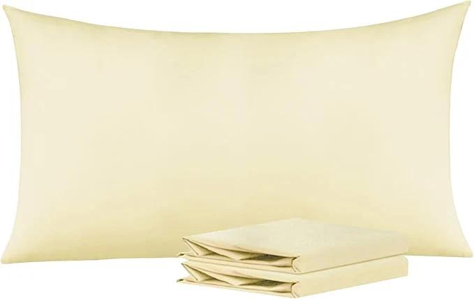 Excellent NTBAY King Pillowcase Set – 2 Pack Brushed Microfiber 20×40 Pillowcases – Soft Wrinkle- Fade-Resistant Stain-Resistant Ivory Pillowcases with Envelope Closure – 20×40 Inches Ivory Practical