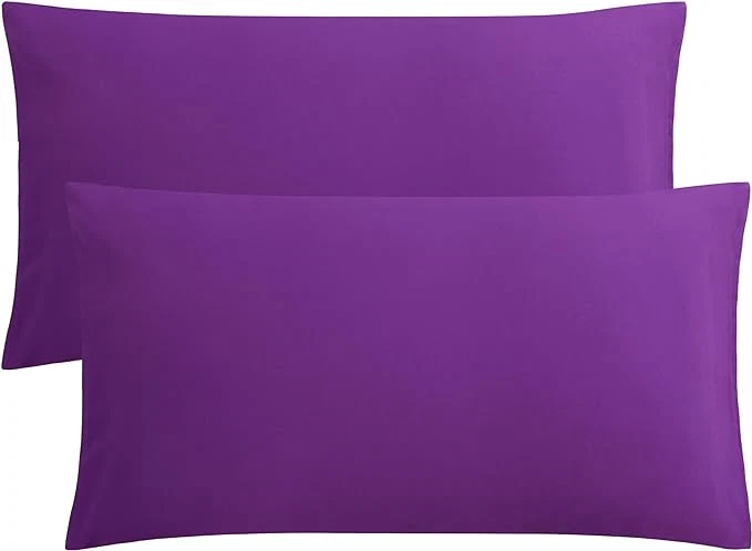 Prestigious FLXXIE King Pillow Cases Set of 2 Soft Microfiber Pillow Covers with Envelope Closure Wrinkle Fade and Stain Resistant Pillowcases 20×36 Purple Healthy