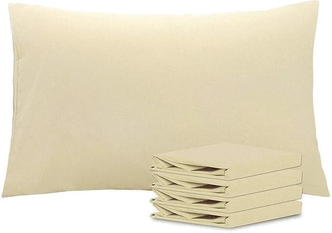 Efficient NTBAY Queen Pillowcase Set – 4 Pack Brushed Microfiber 20×30 Pillowcases – Soft Wrinkle- Fade-Resistant Stain-Resistant Light Taupe Pillowcases with Envelope Closure – 20×30 Inches Modern