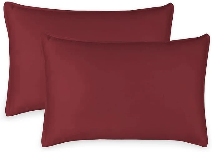 High-Performance Queen Pillowcases by Pure Bamboo Organic Viscose Derived from Bamboo Luxuriously Soft amp Cooling Double Stitching Envelope Closure 2 Queen Pillowcases Merlot Healthy