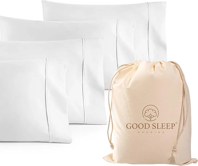 Specialty 1000 TC White King Pillowcases Set of 4 Egyptian Cotton Pillow Cases with Long Staple Cotton amp Sateen Weave Silky Soft Hotel – Like Bed Pillow Covers for Comfy Sleeping Snug Fit Luxury
