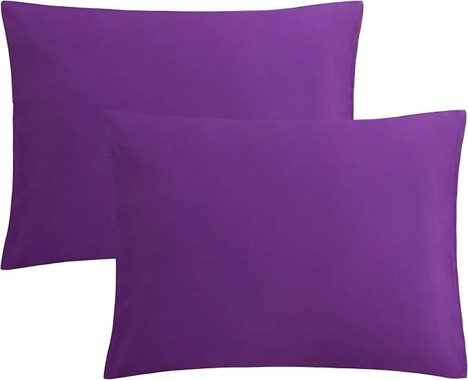 Selected FLXXIE Pillow Cases Standard Size Soft Microfiber Pillow Covers with Envelope Closure Wrinkle Stain Resistant Pillowcases 2 Piece Set 20×26 Purple Healthy