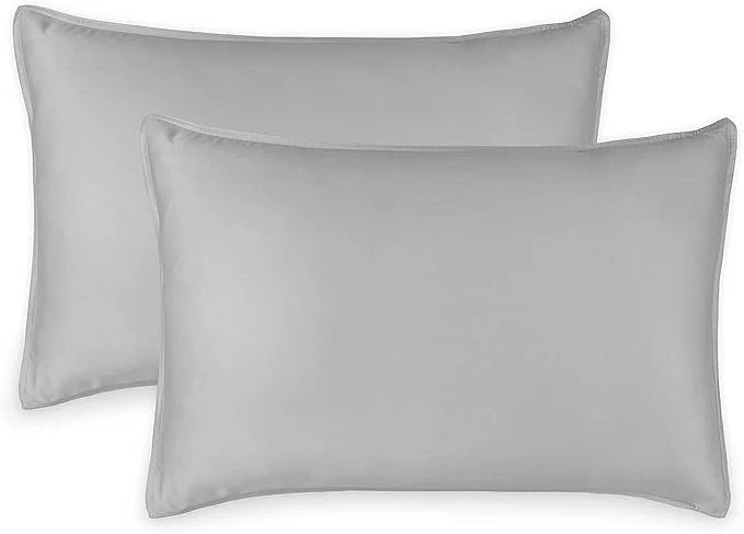 Genuine Queen Pillowcases by Pure Bamboo Organic Viscose Derived from Bamboo Luxuriously Soft amp Cooling Double Stitching Envelope Closure 2 Queen Pillowcases Silver Pearl Refined