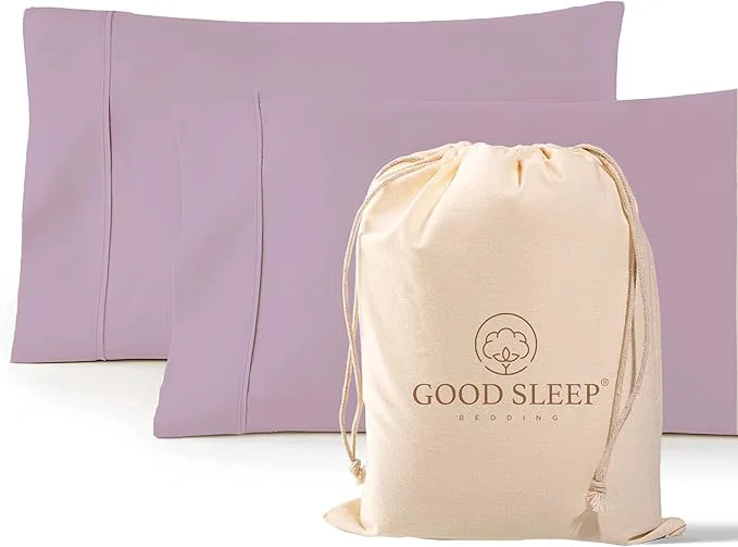 Efficient 1000 TC Purple King Pillowcases Set of 2 Egyptian Cotton Pillow Cases with Long Staple Cotton amp Sateen Weave Silky Soft Hotel – Like Bed Pillow Covers for Comfy Sleeping Snug Fit Breathable