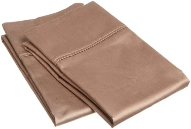 Long-Lasting 1000 TC Taupe Standard Pillowcases Set of 2 Egyptian Cotton Pillow Cases with Long Staple Cotton amp Sateen Weave Silky Soft Hotel – Like Bed Pillow Covers for Comfy Sleeping Snug Fit Advanced