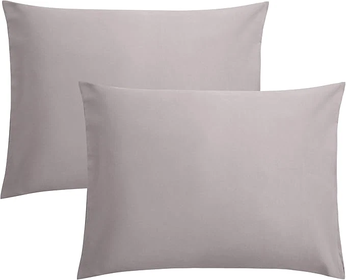 Solid FLXXIE Pillow Cases Standard Size Soft Microfiber Pillow Covers with Envelope Closure Wrinkle Stain Resistant Pillowcases 2 Piece Set 20×26 Smoky Grey Clean