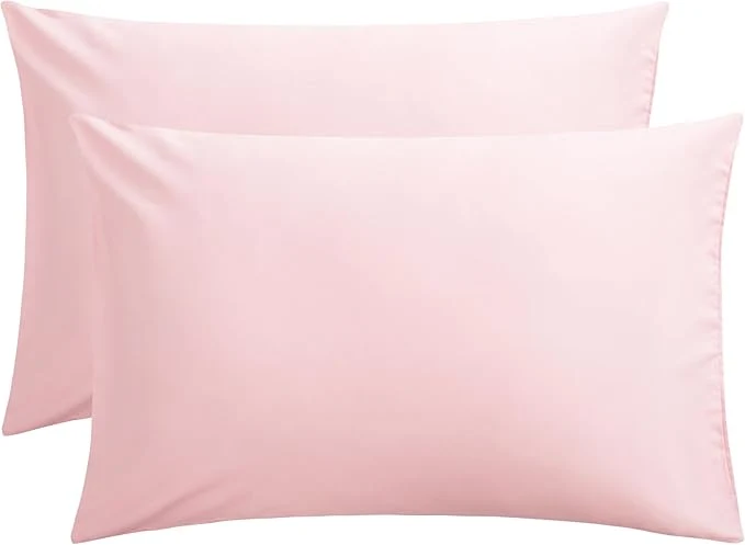 Long-Lasting FLXXIE Pillow Cases Queen Soft Microfiber Pillow Covers with Envelope Closure Wrinkle Resistant Pillowcases 2 Piece Set 20×30 Blush Pink Next-Generation