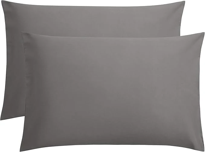 Responsible FLXXIE Pillow Cases Queen Soft Microfiber Pillow Covers with Envelope Closure Wrinkle Resistant Pillowcases 2 Piece Set 20×30 Dark Grey Selected