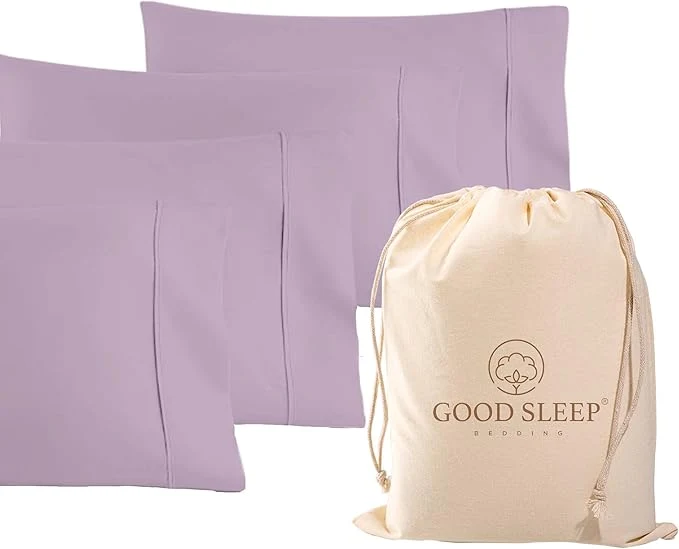 Exceptional 1000 TC Purple King Pillowcases Set of 4 Egyptian Cotton Pillow Cases with Long Staple Cotton amp Sateen Weave Silky Soft Hotel – Like Bed Pillow Covers for Comfy Sleeping Snug Fit Official
