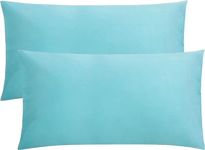 High-Quality FLXXIE King Pillow Cases Set of 2 Soft Microfiber Pillow Covers with Envelope Closure Wrinkle Fade and Stain Resistant Pillowcases 20×36 Aqua Versatile