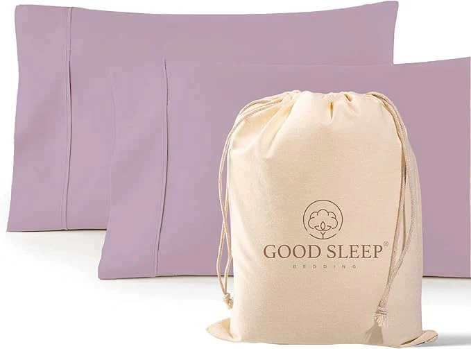 Secure 1000 TC Purple Standard Pillowcases Set of 2 Egyptian Cotton Pillow Cases with Long Staple Cotton amp Sateen Weave Silky Soft Hotel – Like Bed Pillow Covers for Comfy Sleeping Snug Fit Healthy