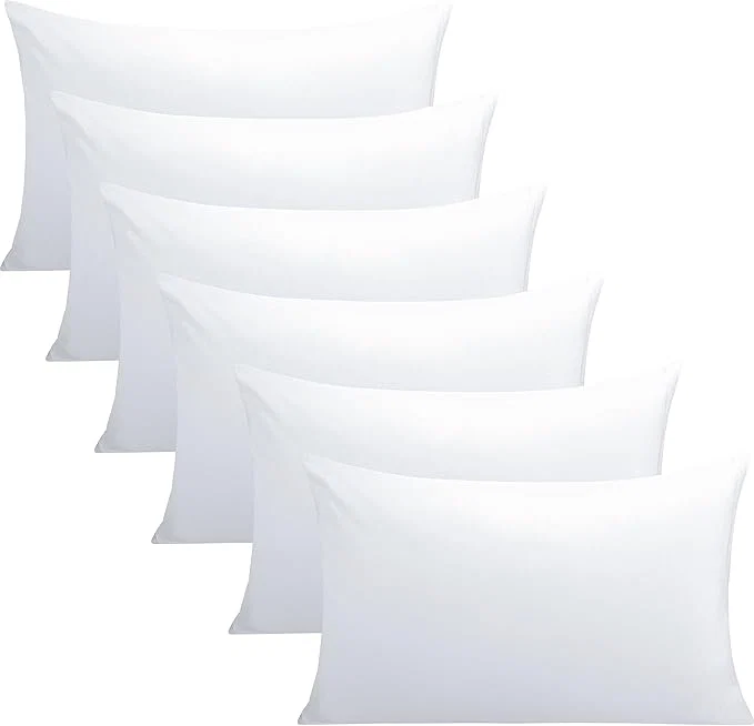 Recyclable FLXXIE 6 Pack Microfiber Queen Pillowcases Ultra Soft and Wrinkle Fade Resistant Pillow Cases with Envelope Closure 20×30 Inches White Clean