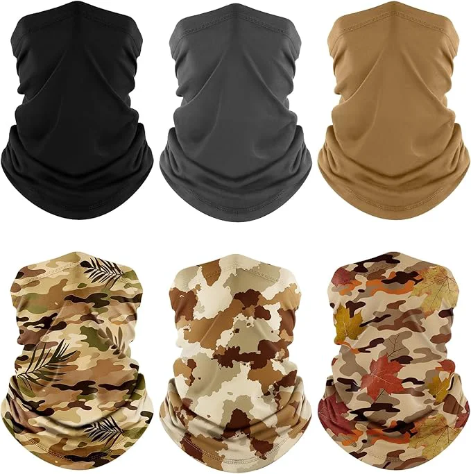 Unique Fuinloth Neck Gaiter 6 Pack Cooling UV Protection Bandana Face Mask Gator Scarf Detailed