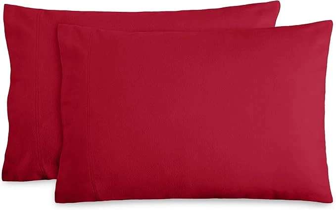 Selected Bare Home Flannel Standard Pillowcases Set of 2- Cotton – Velvety Soft amp Cozy – Double Brushed Heavyweight Flannel Pillowcases Standard Pillowcase Set of 2 Red Elite