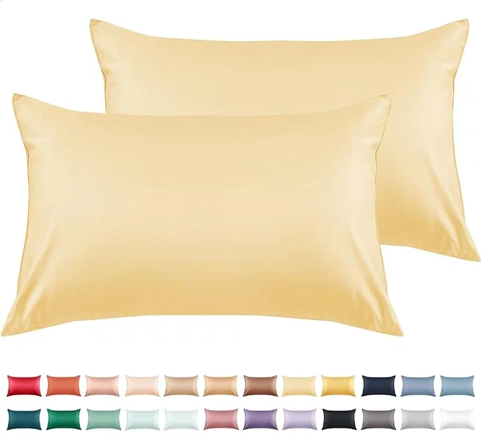 Crafted Warmstar Cotton Pillow Cases King Size Set of 2 600 Thread Count Pillowcases 20×36 Inches Soft Long Staple Cotton Pillowcases Breathable with Envelope Closure Mustard Yellow Certified