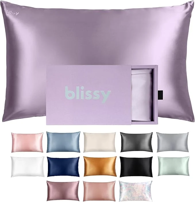 Unique Blissy Silk Pillowcase – Pure Mulberry Silk – 22 Momme 6A High-Grade Fibers – Silk Pillow Cover for Hair amp Skin – Regular Queen amp King Lavender Queen Environmentally Friendly