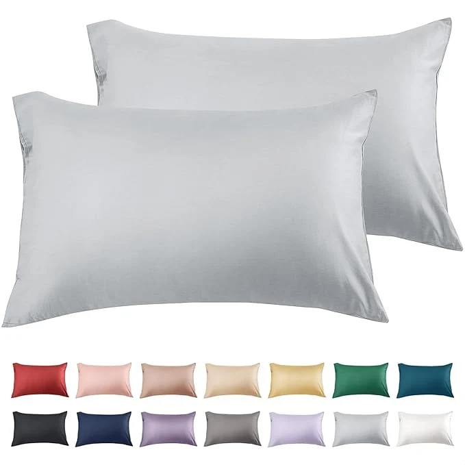 Long-Lasting Warmstar Cotton Pillow Cases Queen Size Set of 2 600 Thread Count Pillowcases 20×30 Inches Soft Long Staple Cotton Pillowcases Breathable with Envelope Closure Grey Unique