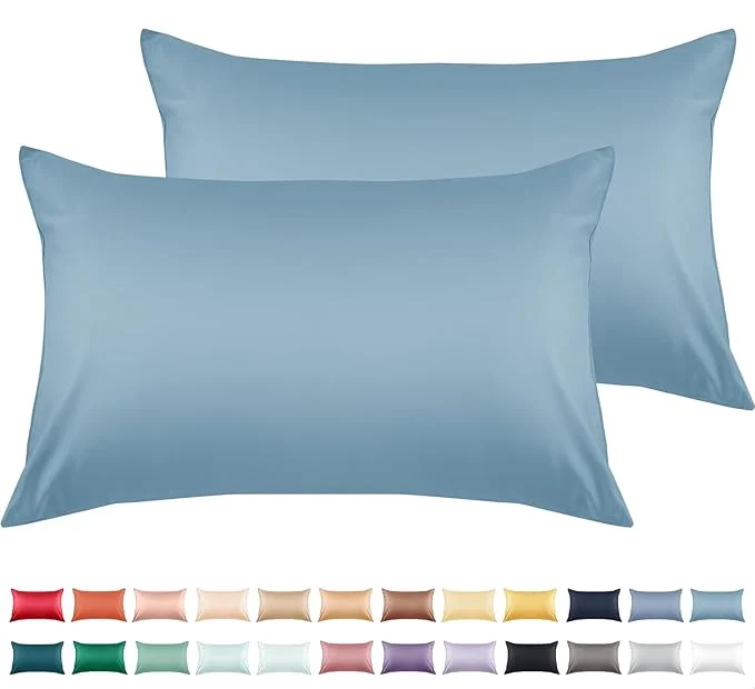 Original Warmstar Cotton Pillow Cases Standard Size Set of 2 600 Thread Count Pillowcases 20×26 Inches Soft Long Staple Cotton Pillowcases Breathable with Envelope Closure Placid Blue Flexible