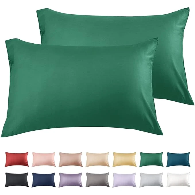 Original Warmstar Cotton Pillow Cases Standard Size Set of 2 600 Thread Count Pillowcases 20×26 Inches Soft Long Staple Cotton Pillowcases Breathable with Envelope Closure Dark Green Carefully Designed