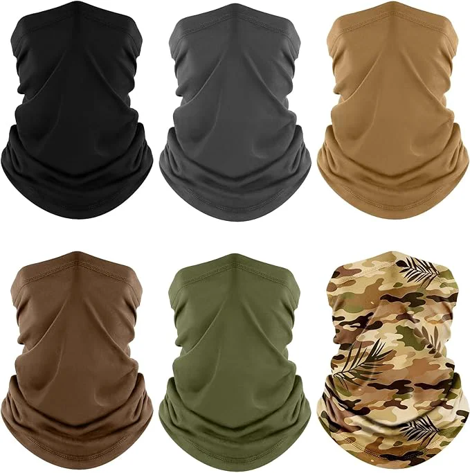 World-Class Fuinloth Neck Gaiter 6 Pack Cooling UV Protection Bandana Face Mask Gator Scarf Genuine