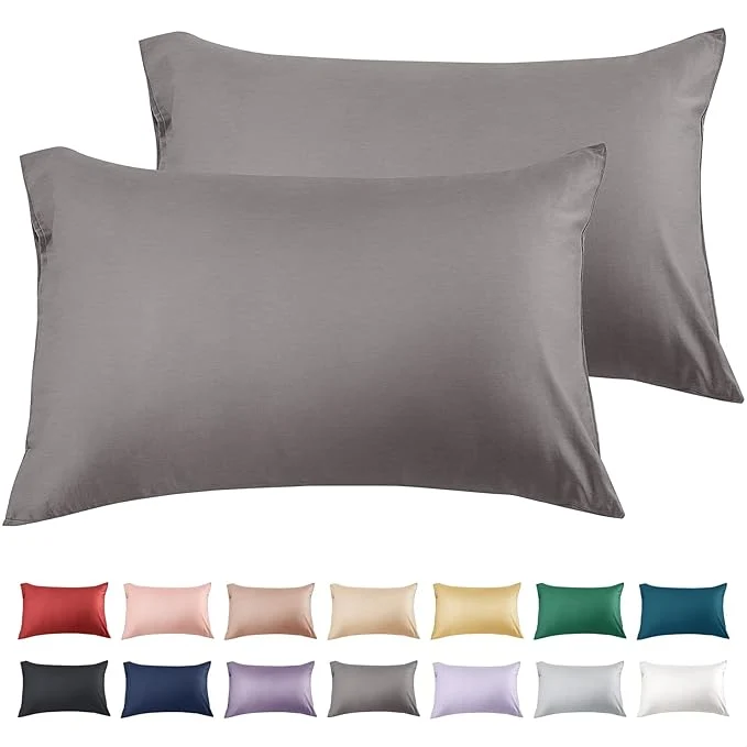 Fashionable Warmstar Cotton Pillow Cases King Size Set of 2 600 Thread Count Pillowcases 20×36 Inches Soft Long Staple Cotton Pillowcases Breathable with Envelope Closure Dark Grey Powerful