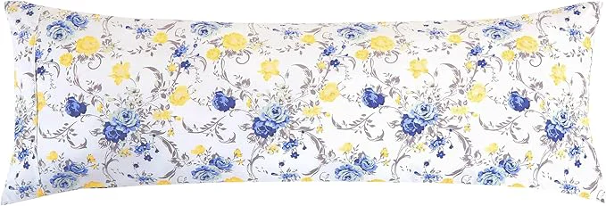Dependable Elegant Comfort Ultra Soft 1-Piece Set Floral Print Pillowcases – 1500 Premium Hotel Quality Microfiber Soft and Smooth Hidden Zipper Closure 1-Piece Pillow Covers – Body Pillowcase Gold Jenna Relaxed