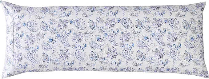 Proven Elegant Comfort Ultra Soft 1-Piece Set Floral Print Pillowcases – 1500 Premium Hotel Quality Microfiber Soft and Smooth Hidden Zipper Closure 1-Piece Pillow Covers – Body Pillowcase Paisley Indigo Pure
