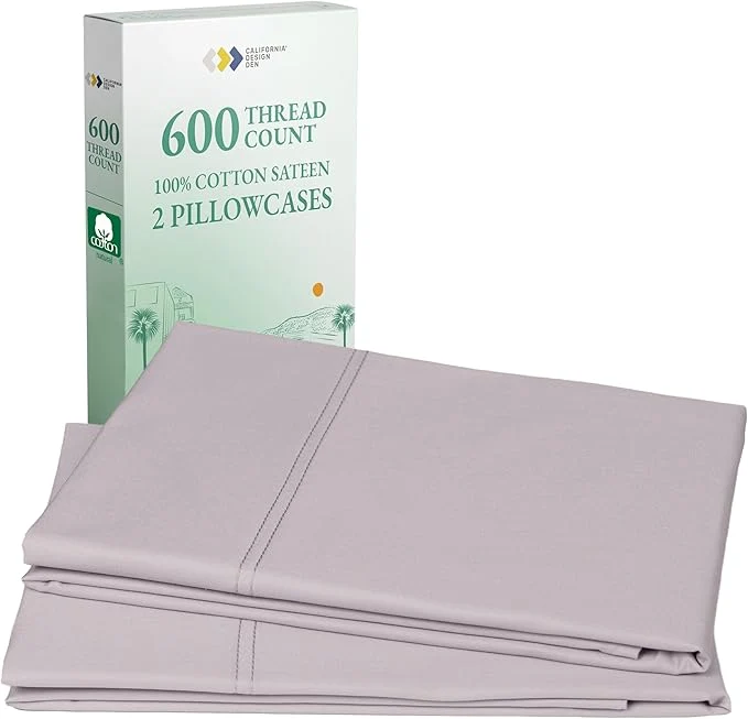 Elite Luxuriously Soft Premium 600 Thread Count Cotton Set of 2 Cases Crisp Pillows Cases Queen Size Set of 2 Fits Standard amp Queen Pillows Lavender Casual