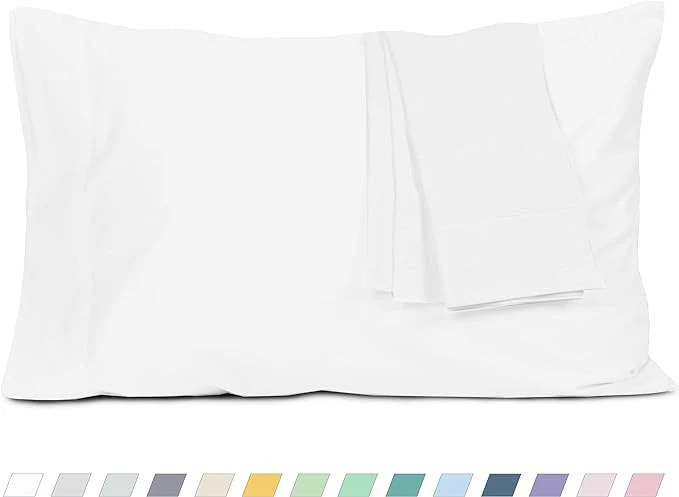 Exceptional Pillow Cases King Size Cotton Percale Weave Pillowcases Pre-Shrunk Breathable and Hypoallergenic Pillowcases Set of 2 2 Piece King 20 Inch x 40 Inch White Easy-to-Use