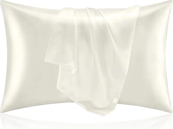 Elite BEDELITE Satin Pillowcase for Hair and Skin Super Soft and Cooling Similar to Silk Pillow Cases 2 Pack with Envelope Closure Gift for Women Men 20 quot x30 quot Queen Size Ivory Recyclable