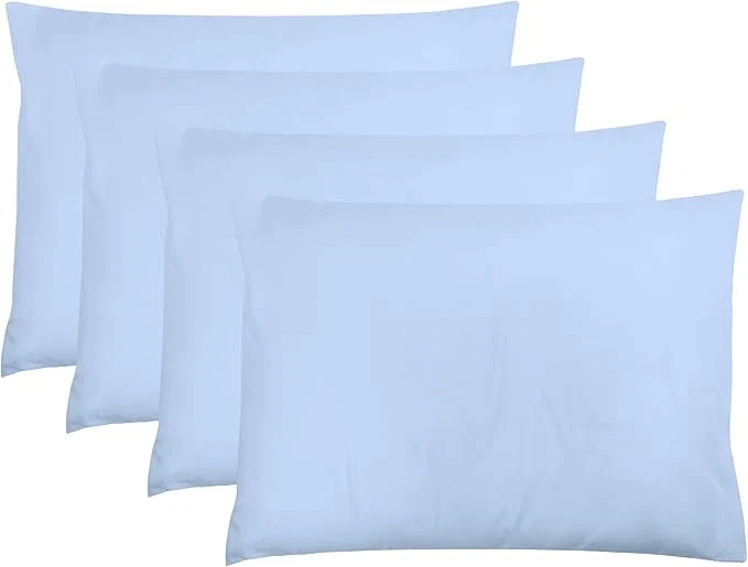 Detailed ZPECC Pillow Cases Standard Size Set of 4 20×26 Envelope Closure Pillowcases Soft Plain Brushed Microfiber Covers Hypoallergenic Breathable Light Blue Genuine