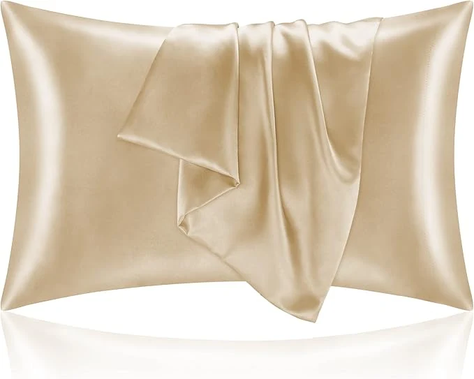 Exceptional BEDELITE Satin Pillowcase for Hair and Skin Super Soft and Cooling Similar to Silk Pillow Cases 2 Pack with Envelope Closure Gift for Women Men 20 quot x30 quot Queen Size Champagne Casual