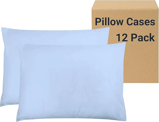 Long-Lasting ZPECC Pillow Cases King Size Set of 12 20×36 Envelope Closure Pillowcases Soft Plain Brushed Microfiber Covers Hypoallergenic Breathable Light Blue Classic