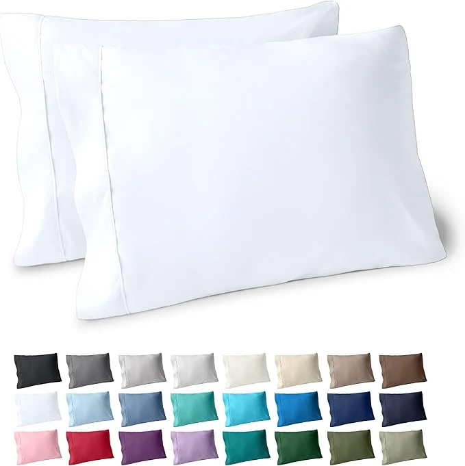 Selected Bare Home Microfiber Pillow Cases – Standard Queen Size – Cooling Pillowcases – Double Brushed – 2 Pack – Easy Care Pillowcase Set of 2 White Efficient