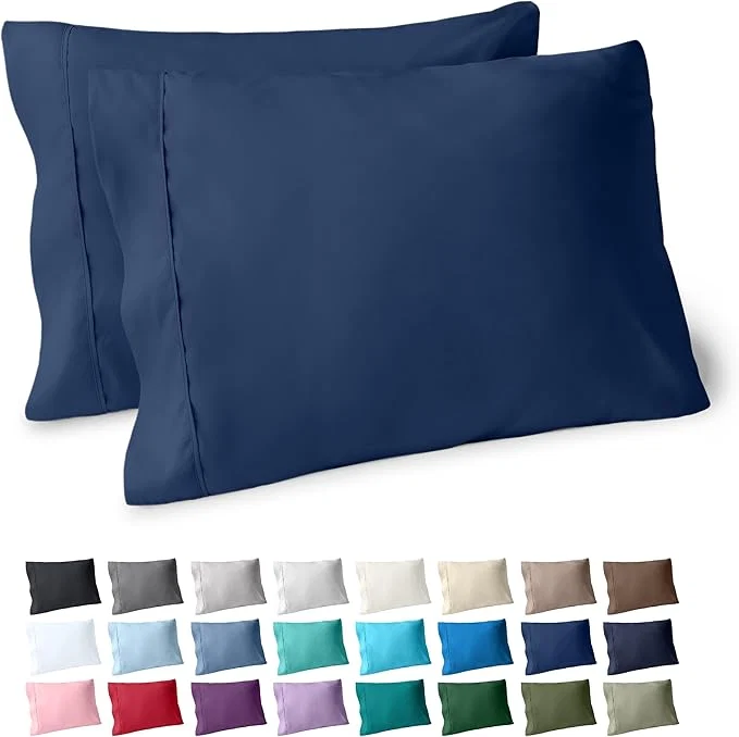 Smart Bare Home Microfiber Pillow Cases – King Size Set of Two – Cooling Pillowcases – Double Brushed – Dark Blue Pillowcases 2 Pack – Easy Care King Pillowcase Set of 2 Dark Blue Versatile