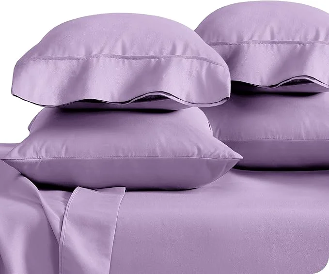 Advanced Bare Home Microfiber Bulk Pillow Cases – Standard Queen Size Set of 4 – Cooling Pillowcases – Double Brushed – Lavender Pillowcases 4 Pack – Easy Care Standard – 4 Pack Lavender Sophisticated