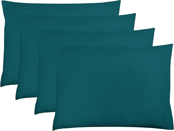 Consistent ZPECC Pillow Cases Standard Size Set of 4 20×26 Envelope Closure Pillowcases Soft Plain Brushed Microfiber Covers Hypoallergenic Breathable Teal High-Grade