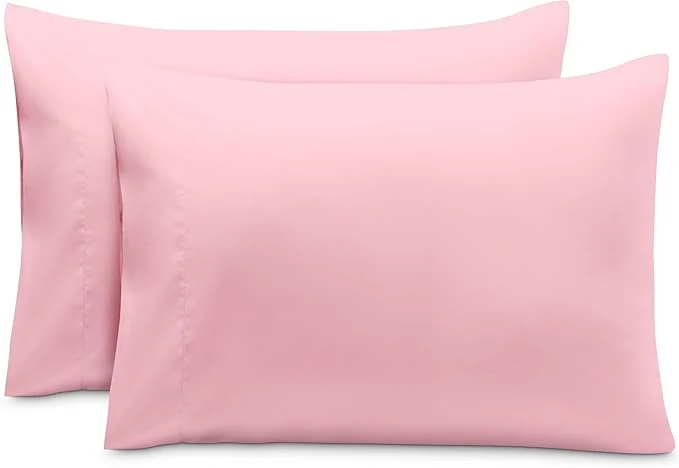 Functional Bare Home Microfiber Pillow Cases – Toddler Size Set of 2 Cooling Pillowcases Double Brushed Light Pink Pack Easy Care Toddler Pillowcase 2 Light Pink Minimalist
