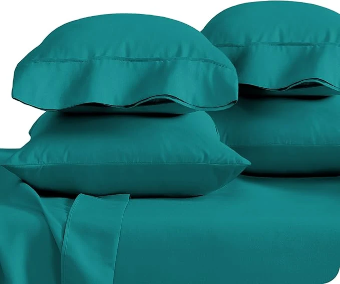 Convenient Bare Home Microfiber Bulk Pillow Cases – Standard Queen Size Set of 4 – Cooling Pillowcases – Double Brushed – Emerald Pillowcases 4 Pack – Easy Care Standard – 4 Pack Emerald Reusable