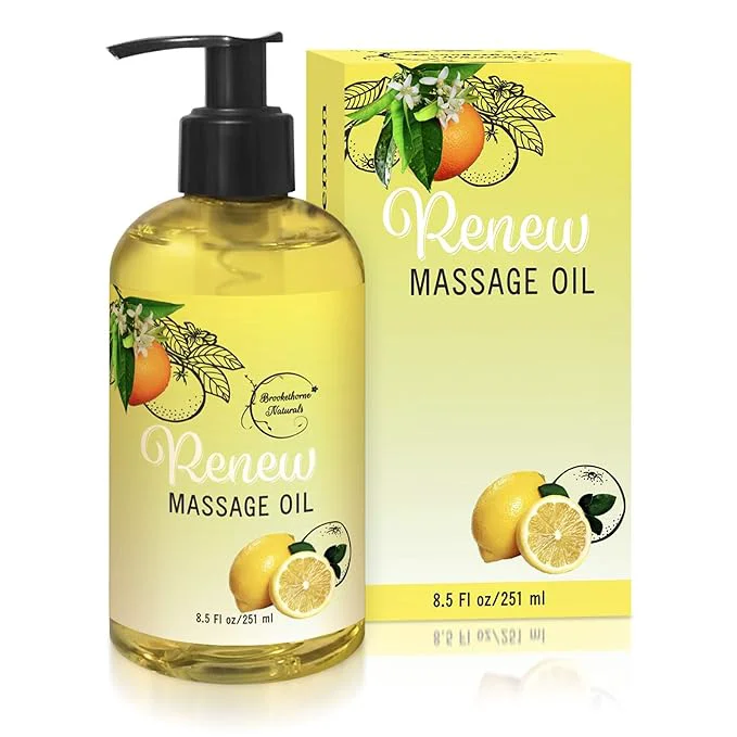 First-Class Renew Massage Oil with Orange Lemon Peppermint Essential Oils Quality