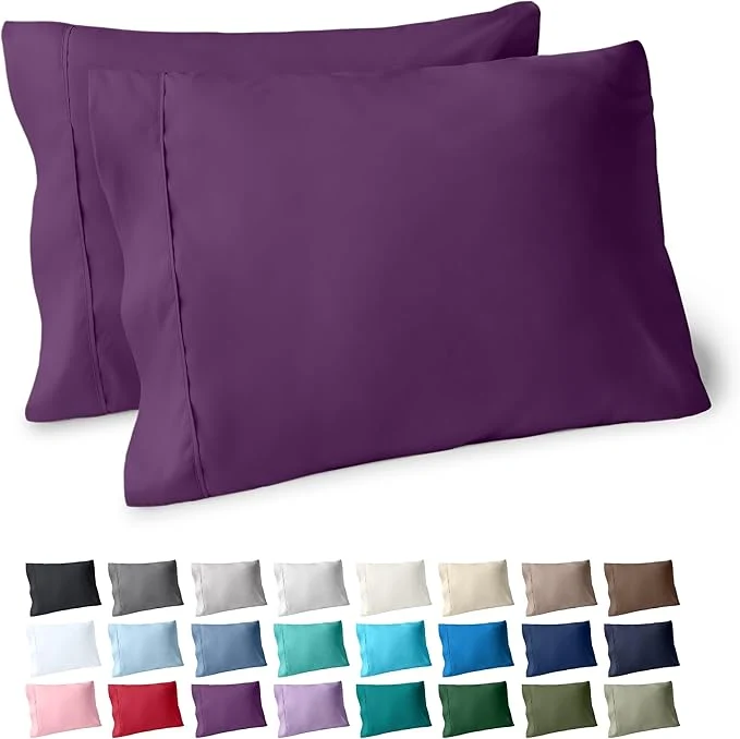 Reliable Bare Home Microfiber Pillow Cases – Standard Queen Size Set of 2 – Cooling Pillowcases – Double Brushed – Plum Pillowcases 2 Pack – Easy Care Standard Pillowcase Set of 2 Plum Fine Crafted