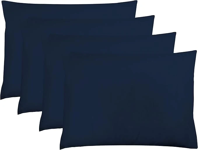 ZPECC Navy Pillow Cases Queen Size Set of 4 20×30 Envelope Closure Pillowcases Soft Plain Brushed Microfiber Covers Hypoallergenic Breathable Comfortable