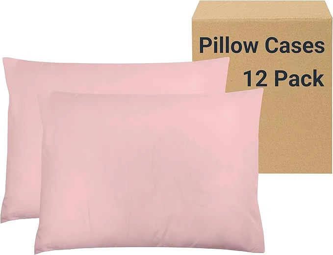 Crafted ZPECC Pillow Cases King Size Set of 12 20×36 Envelope Closure Pillowcases Soft Plain Brushed Microfiber Covers Hypoallergenic Breathable Pink Innovative