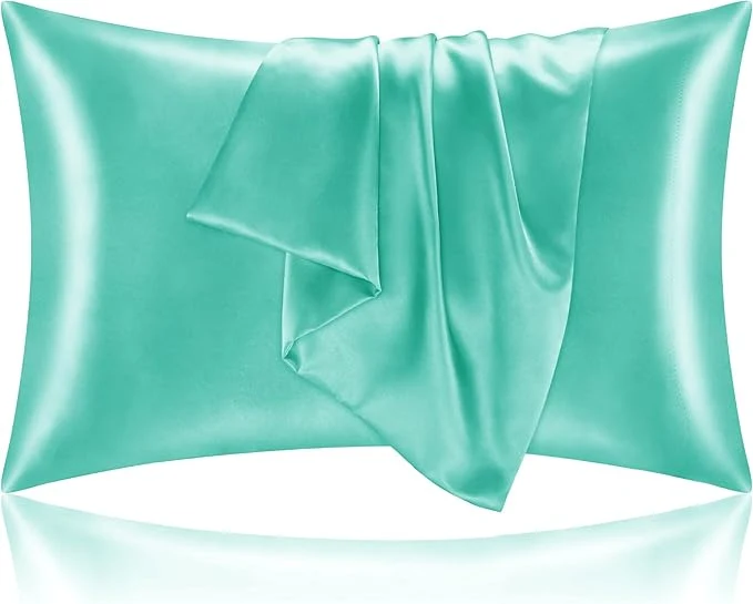 Easy-to-Use BEDELITE Satin Pillowcase for Hair and Skin Super Soft and Cooling Similar to Silk Pillow Cases 2 Pack with Envelope Closure Gift for Women Men 20 quot x36 quot King Size Turquoise Breathable